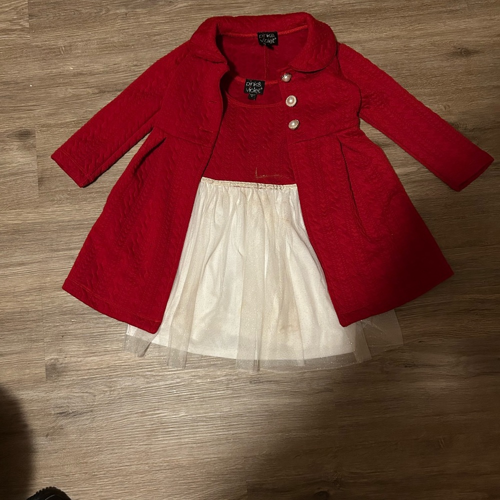 Girls 4t Christmas dress w/ matching jacket.